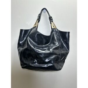 Vintage DKNY‎ Large Shiny Black Tote